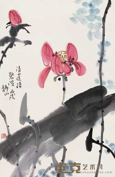 刘晓 丙戌（2006年作） 清莲接碧波 立轴 68.5×44.5cm